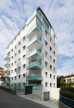 Six floor modern building, exteriors