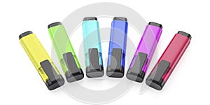 Six highlighters in different colors