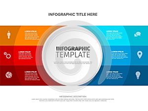 Six items infographic template on light background