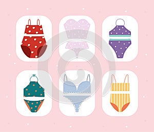 six lady underwears