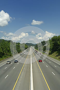 Six Lane Highway with Mid-day Traffic