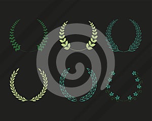 six laurel wreaths icons