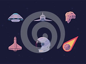 six outer space icons