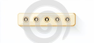 Six-outlet power strip, white background