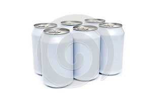 Six pack beverage cans high key