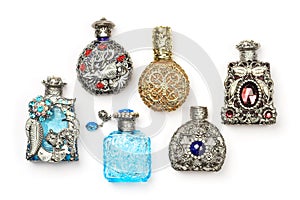 Six perfume bottles