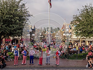 Six piece band on Main Street USA at the Disneyland