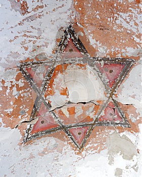 Six-pointed old jewish star
