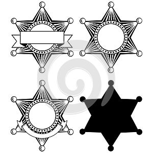 Six pointed sheriffs star set photo