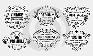 Six Premium Vintage Labels