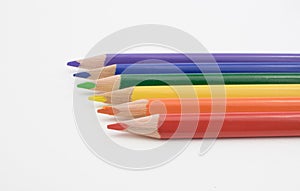 Six Rainbow Colored Pencils