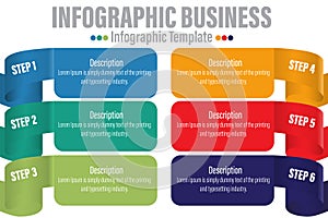 Six rectangle timeline steps or option workflow infographic plan concept design vector with icons. Business roadmap timeline