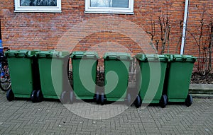 SIX RECYCLE CONTAINERS