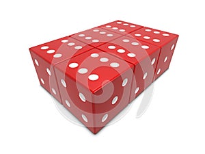 Six red dices