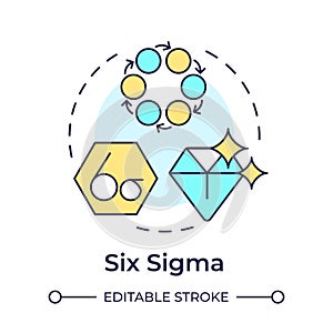 Six sigma methodology multi color concept icon