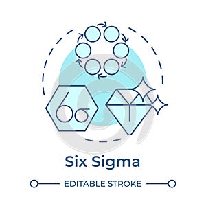 Six sigma methodology soft blue concept icon