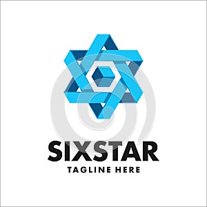 Six Star logo template vector