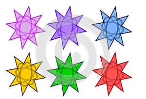 Six Stars in Attractive Colors