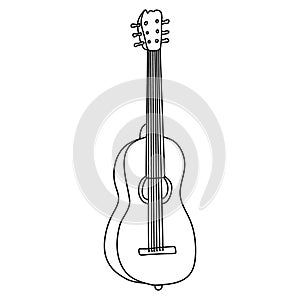 Six-string acoustic guitar doodle illustration