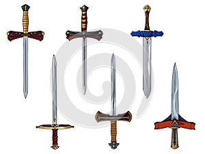 Six swords digital illustration