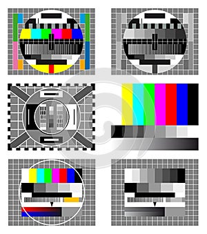 Six television test screen