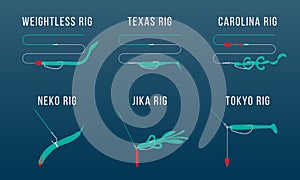 Six types of finesse rigs for bass