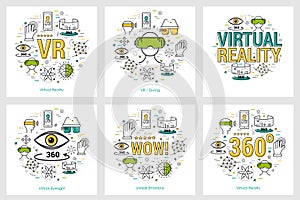 Six VR banners - virtual reality