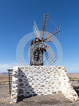 Six wing rectangular female windmill on the Canary Island.