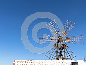 Six wing rectangular female windmill on the Canary Island.