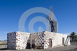 Six wing rectangular female windmill on the Canary Island.