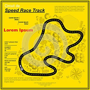 Six yellow race circuit background