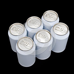 Sixpack beverage cans