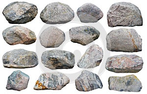 Sixteen big granite stones photo