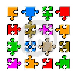 Sixteen color puzzle - vector