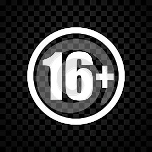 Sixteen icon on checkered background