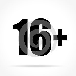 Sixteen icon on white background