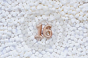 sixteen years birthday. concept of celebrating birthday, anniversary, important date, holiday