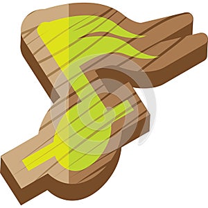 Sixteenth note with ledger line. Vector illustration decorative background design