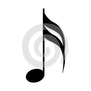 Sixteenth note. Musical symbol photo