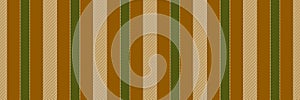 Sixties fabric textile seamless, many stripe texture vector. Party background lines pattern vertical in amber and cornsilk colors
