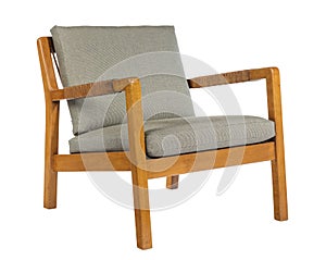 Sixties style chair square design with upholstery