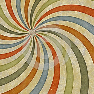 Sixties style grungy sunburst swirl