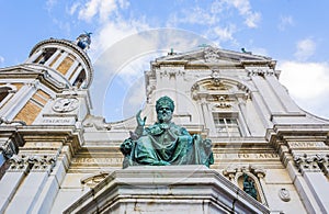 Sixtus V bronze statue in Loreto, Italy