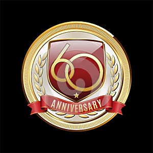 Sixty Anniversary Red Shield Luxury Badge