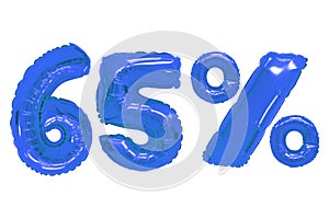 Sixty five percent from balloons dark blue color
