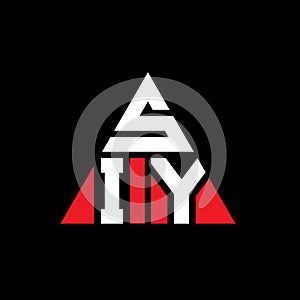 SIY triangle letter logo design with triangle shape. SIY triangle logo design monogram. SIY triangle vector logo template with red photo