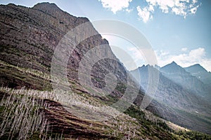 Siyeh pass trail, Glacier national park, Montana, USA. photo