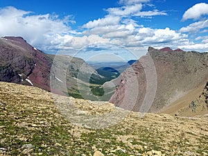 Siyeh Pass view toward Boulder Creek