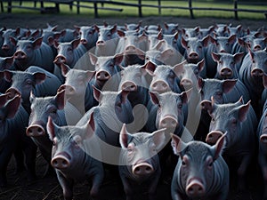 A sizable group of farm pigs. ai generative