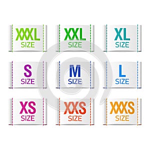Size clothing labels photo